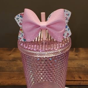 Pink Winnie The Pooh Bow Straw Topper